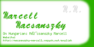 marcell macsanszky business card